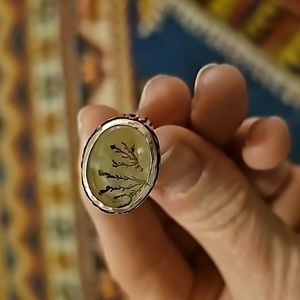 Dendritic crystal,sterling ring